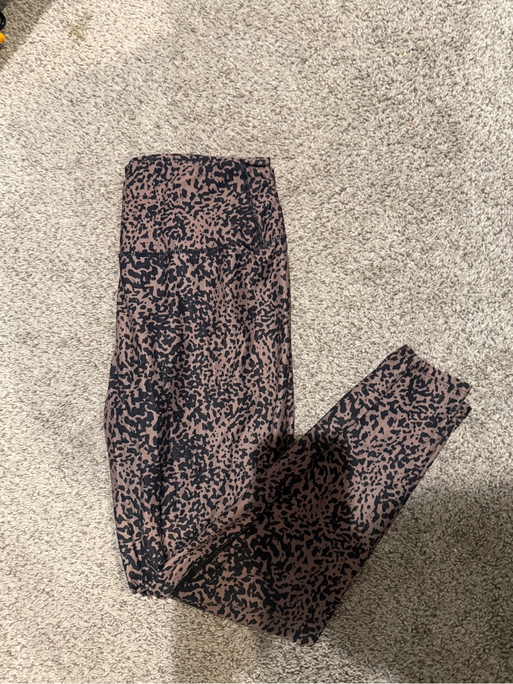 High-Rise Taupe and Black Animal Print Leggings
